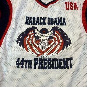 Barack Obama 44th President Red, White & Blue Football Jersey